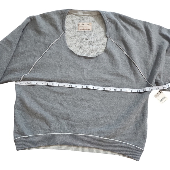 FREE PEOPLE We The Free Grey Pullover Sweatshirt NWT sz L - Picture 7 of 11